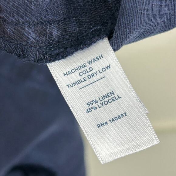 Marine Layer Linen Blend Long Sleeve Dark Blue Jumpsuit S - Picture 5 of 6